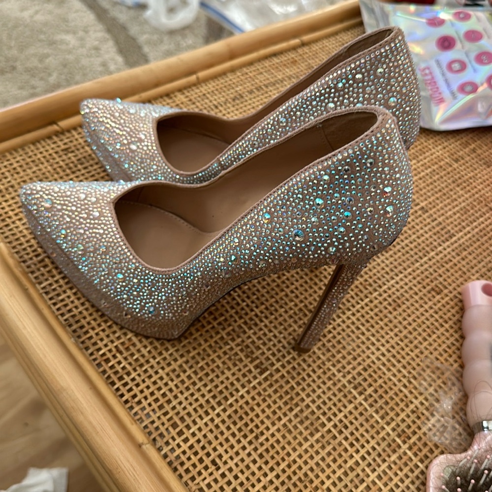 Madden girl sparkly heels in nude color